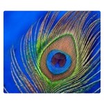 Blue Peacock Feather Two Sides Premium Plush Fleece Blanket (Small) 50 x40  Blanket Front