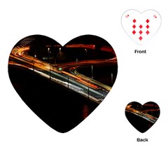 Highway Night Lighthouse Car Fast Playing Cards Single Design (heart) by Amaryn4rt