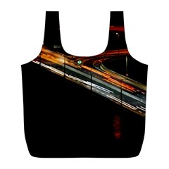 Highway Night Lighthouse Car Fast Full Print Recycle Bag (l) by Amaryn4rt