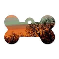 Twilight Sunset Sky Evening Clouds Dog Tag Bone (one Side) by Amaryn4rt