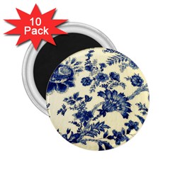 Vintage Blue Drawings On Fabric 2 25  Magnets (10 Pack)  by Amaryn4rt
