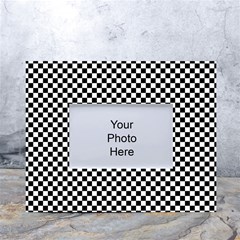 Black And White Checkerboard Background Board Checker White Tabletop Photo Frame 4 x6  by Amaryn4rt