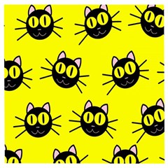 Cats Heads Pattern Design Wooden Puzzle Square by Amaryn4rt