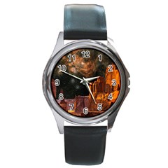 Geology Sand Stone Canyon Round Metal Watch by Simbadda