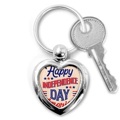 Usa Happy Independence Day Key Chain (heart) by Ravend