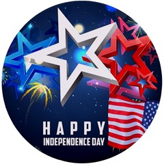 4th Of July Happy Usa Independence Day Uv Print Round Tile Coaster by Ravend