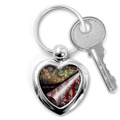 Independence Day Background Abstract Grunge American Flag Key Chain (heart) by Ravend