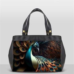 Colorful Peacock Bird Feathers Oversize Office Handbag