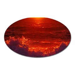 Sea Beach Sunset Sunrise Twilight Oval Magnet by Vaneshop