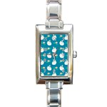 Elegant-swan-pattern-with-water-lily-flowers Rectangle Italian Charm Watch Front