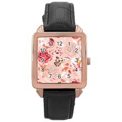 Beautiful-seamless-spring-pattern-with-roses-peony-orchid-succulents Rose Gold Leather Watch 