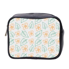 Hand-drawn-cute-flowers-with-leaves-pattern Mini Toiletries Bag (two Sides) by uniart180623