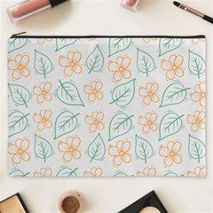 Hand-drawn-cute-flowers-with-leaves-pattern Cosmetic Bag (xxxl) by uniart180623