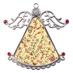 Seamless-pattern-with-different-flowers Metal Angel With Crystal Ornament by uniart180623