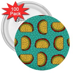 Taco-drawing-background-mexican-fast-food-pattern 3  Buttons (100 Pack)  by uniart180623