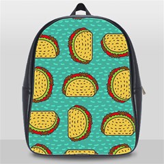 Taco-drawing-background-mexican-fast-food-pattern School Bag (xl) by uniart180623