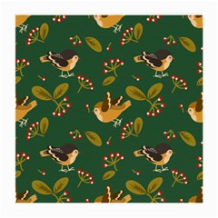 Cute-seamless-pattern-bird-with-berries-leaves Medium Glasses Cloth by uniart180623