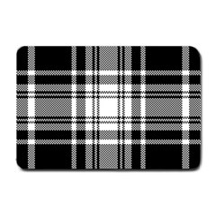 Pixel-background-design-modern-seamless-pattern-plaid-square-texture-fabric-tartan-scottish-textile- Small Doormat by uniart180623