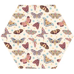 Pattern-with-butterflies-moths Wooden Puzzle Hexagon