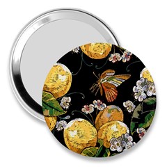 Embroidery-blossoming-lemons-butterfly-seamless-pattern 3  Handbag Mirrors by uniart180623