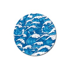 Storm-waves-seamless-pattern-raging-ocean-water-sea-wave-vintage-japanese-storms-print-illustration- Magnet 3  (round) by uniart180623