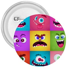 Monsters-emotions-scary-faces-masks-with-mouth-eyes-aliens-monsters-emoticon-set 3  Buttons by uniart180623