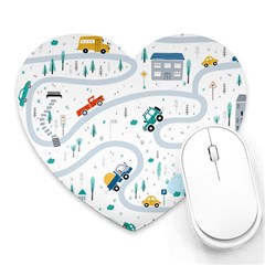 Cute-children-s-seamless-pattern-with-cars-road-park-houses-white-background-illustration-town Heart Mousepad by uniart180623