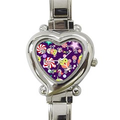 Owl-pattern-background Heart Italian Charm Watch by uniart180623