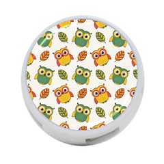 Background-with-owls-leaves-pattern 4-port Usb Hub (one Side)