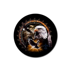 Eagle Dreamcatcher Art Bird Native American Rubber Coaster (round) by uniart180623