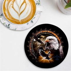 Eagle Dreamcatcher Art Bird Native American Uv Print Round Tile Coaster by uniart180623