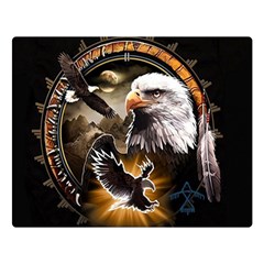 Eagle Dreamcatcher Art Bird Native American Premium Plush Fleece Blanket (large) by uniart180623