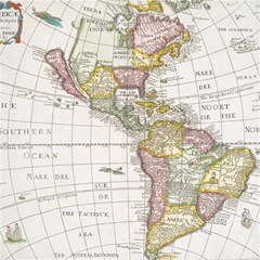 Vintage Map Of The Americas Play Mat (square) by uniart180623