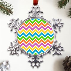 Chevron-pattern-design-texture Metal Large Snowflake Ornament by uniart180623