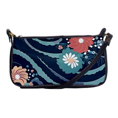 Waves Flowers Pattern Water Floral Minimalist Shoulder Clutch Bag by uniart180623