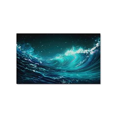 Tsunami Waves Ocean Sea Nautical Nature Water Sticker (rectangular) by uniart180623