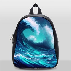 Tsunami Tidal Wave Ocean Waves Sea Nature Water School Bag (small) by uniart180623