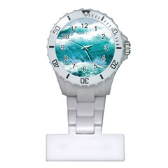 Waves Ocean Sea Tsunami Nautical Blue Sea Plastic Nurses Watch by uniart180623