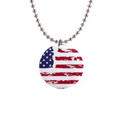 Flag Usa Unite Stated America 1  Button Necklace by uniart180623