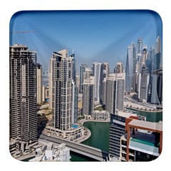 Building Sea Architecture Marina Square Glass Fridge Magnet (4 Pack) by Ravend