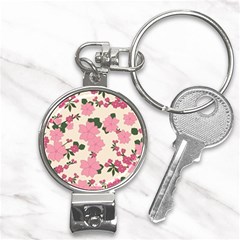 Floral Vintage Flowers Nail Clippers Key Chain