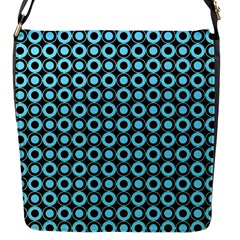 Mazipoodles Blue Donuts Polka Dot Flap Closure Messenger Bag (s)