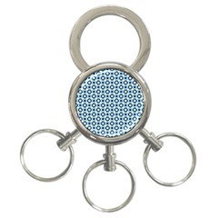 Mazipoodles Dusty Duck Egg Blue White Donuts Polka Dot 3-ring Key Chain by Mazipoodles