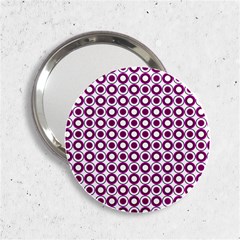 Mazipoodles Magenta White Donuts Polka Dot 2 25  Handbag Mirrors by Mazipoodles