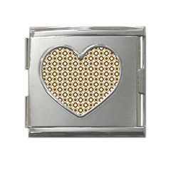 Mazipoodles Olive White Donuts Polka Dot Mega Link Heart Italian Charm (18mm) by Mazipoodles