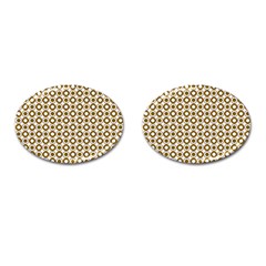 Mazipoodles Olive White Donuts Polka Dot Cufflinks (oval)