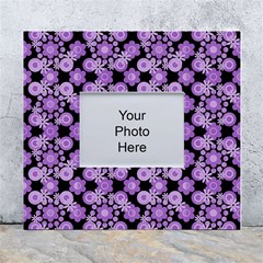 Bitesize Flowers Pearls And Donuts Lilac Black White Wall Photo Frame 5  X 7  by Mazipoodles