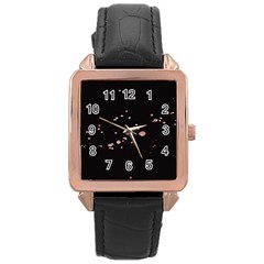 Abstract Rose Gold Glitter Background Rose Gold Leather Watch 