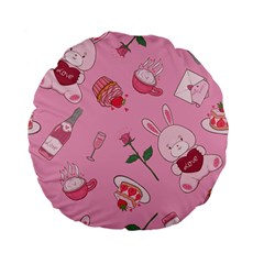 Valentine Pattern Standard 15  Premium Flano Round Cushions