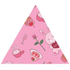 Valentine Pattern Wooden Puzzle Triangle by designsbymallika